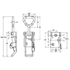Ojop 703L  Over Centre Catch ZP Steel