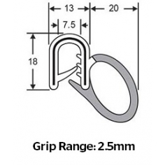 Pinchweld & Rubber on Side Black 66-060