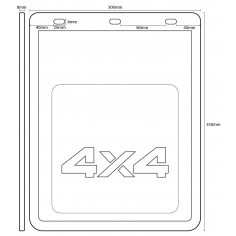 300 X 350mm Drop 4X4 Mudflap Black