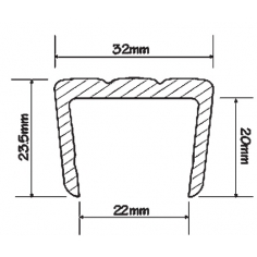 2620 26mm x 2mtr Black Sideboard Capping