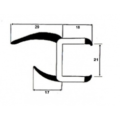 Pan Door Seal Plastic & Rubber H Section 21