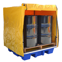 PVC Cover and Galvanised Frame for 4 Drum Bund,1300mm H