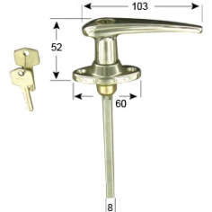 " L" Chrome Handle Front Fix Locking Heavy Duty