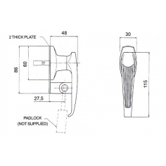 " L" Chrome Handle Pad Locking