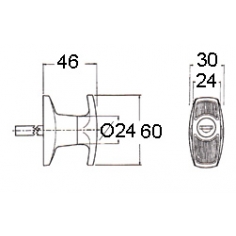 " T" Chrome Handle Small Rear Fix Locking