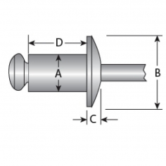 Marson Rivet 1/8" ST/ST Dome