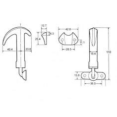 Chrome Bonnet Catch & Clip Bent Base Mount