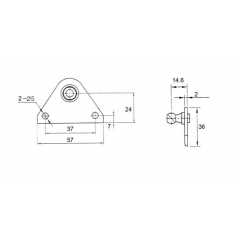 Gas Strut Bracket ZP Steel