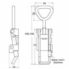 OJOP 702L Over Centre Catch ZP Steel