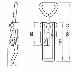 Occo 303 ZP Steel Over Centre Catch