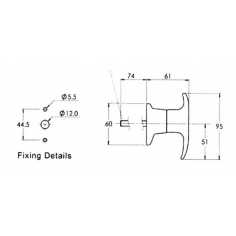 T Handle Chrome Heavy Duty