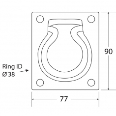 Tie Down Ring Recessed 77 x 90mm