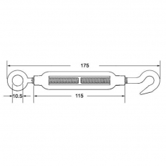 Turnbuckle 8mm ZP Steel